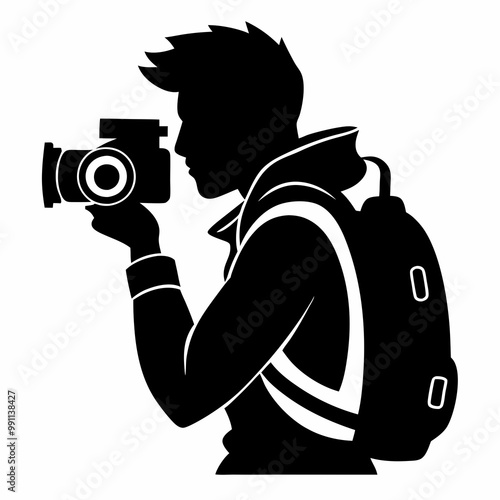 Photographer Black Vector silhouette