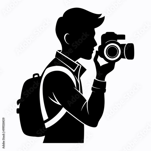 Photographer Black Vector silhouette