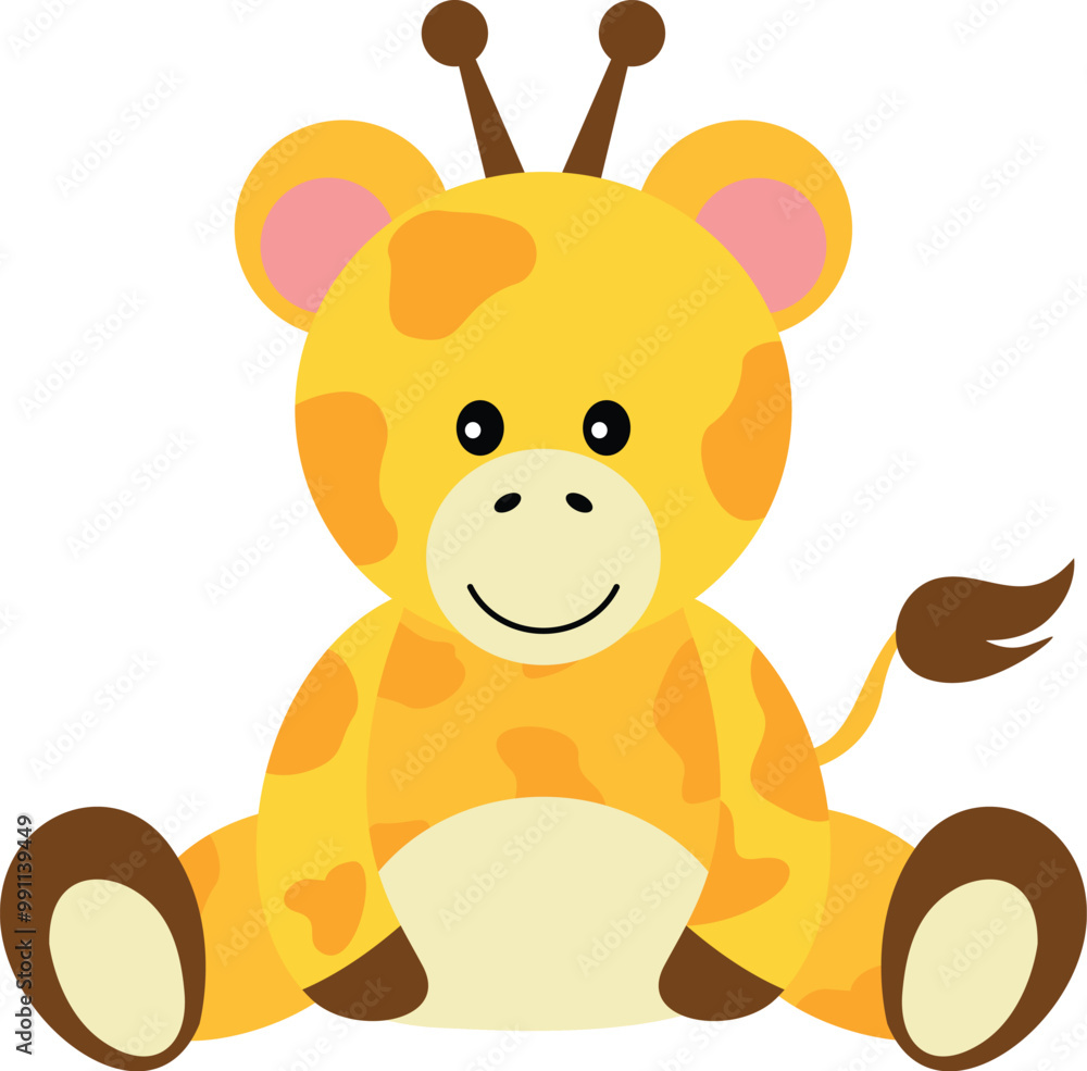 Fototapeta premium Cute and friendly giraffe sitting