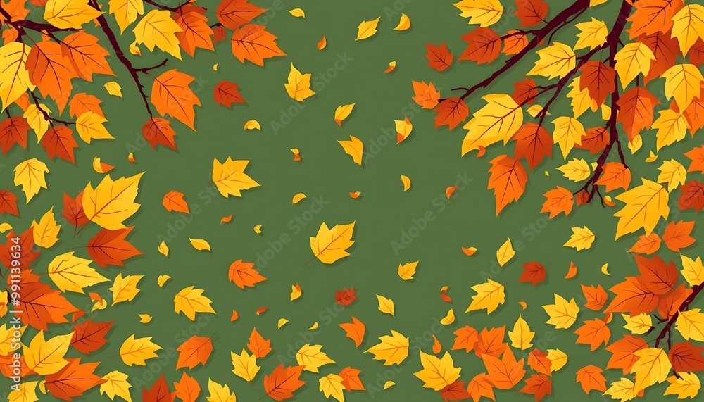 With the arrival of autumn, fallen leaves begin to scatter on the ground. pattern illustration. With the arrival of autumn, fallen leaves begin to scatter on the ground. pattern illustration.