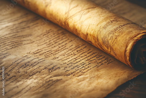 background with a historical parchment document, showcasing a detailed, old-fashioned scroll with legal text