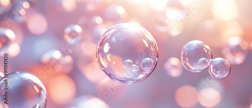 A close up of a bunch of bubbles with a pinkish hue