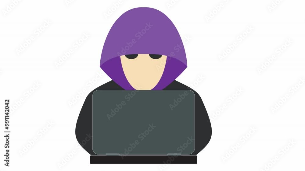 Hacker - criminal activity elements isolated vector illustration Hacker - criminal activity elements isolated vector illustration