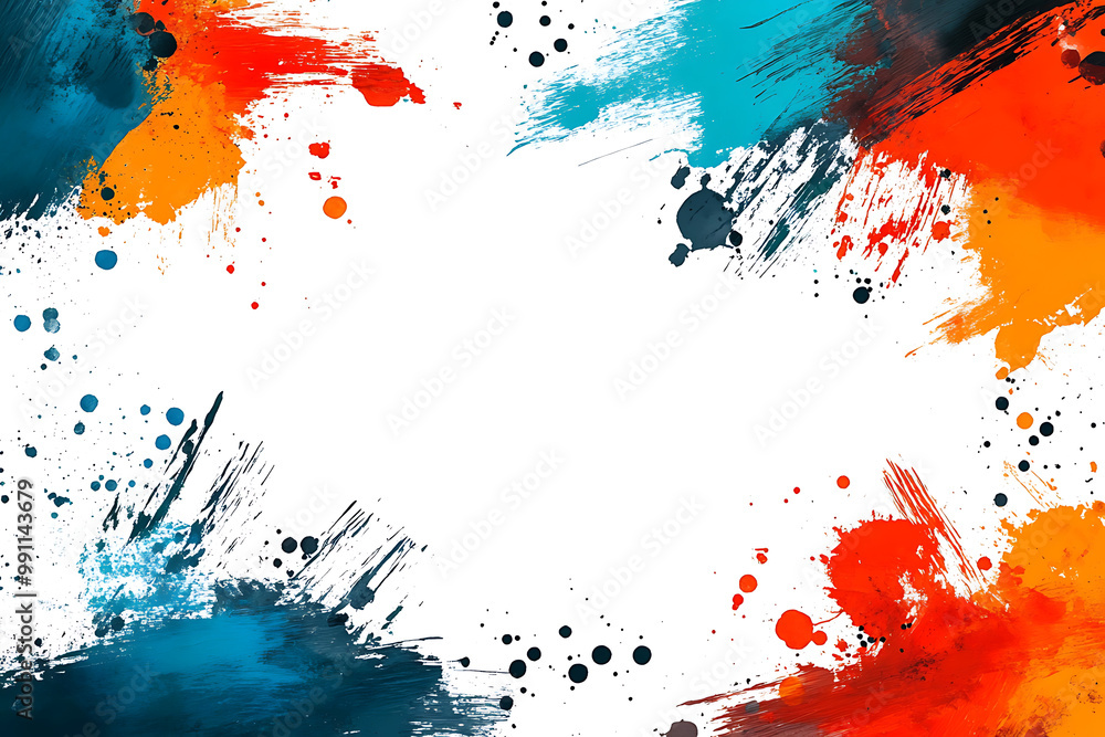 Paint Stains Frame Template