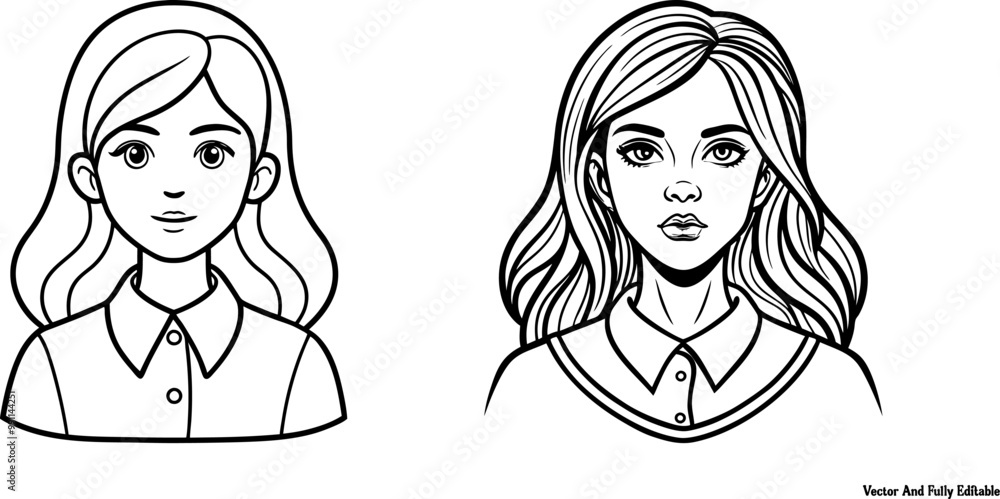 Woman Vector Line Art, Clip Art & Silhouette Designs Woman Vector Line Art, Clip Art & Silhouette Designs