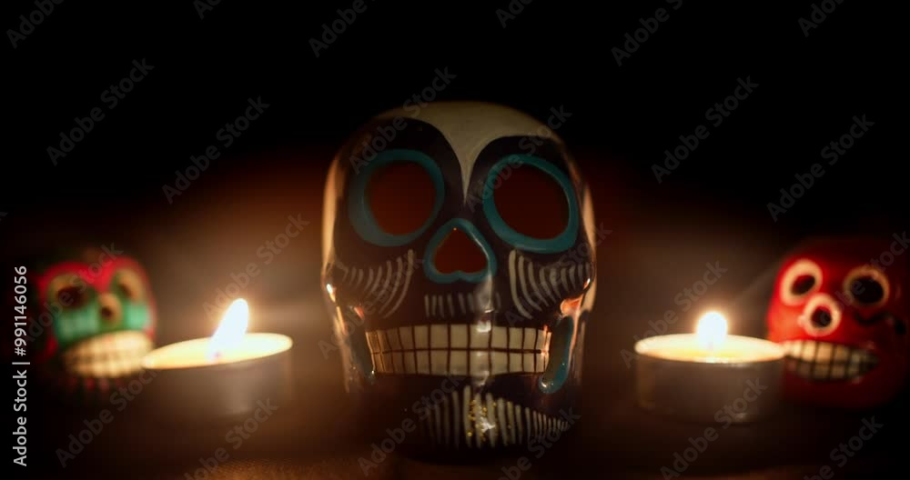 Day Of The Dead Decoration By Candlelight