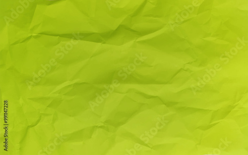 Crumpled lemon color paper. Realistic wasted crinkled page paper vector. Abstract vector background -- crumpled pack paper texture.