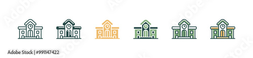 education school building architecture icon set academy university college house signs illustration