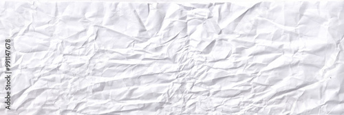 Crumpled white color paper. Realistic wasted crinkled page paper vector. 