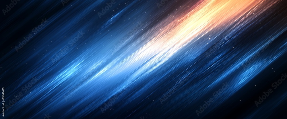 Abstract background with blue and orange glowing lines. Abstract background with blue and orange glowing lines.