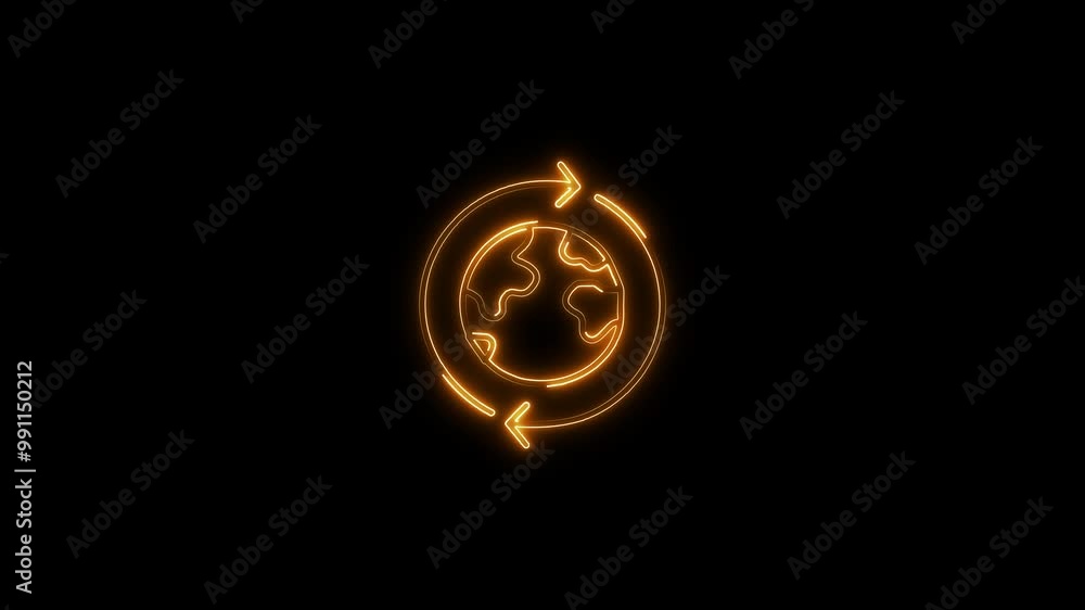 Glowing neon internet icon or earth globe icon animation. neon network icon or internet icon concept. Glowing neon internet icon or earth globe icon animation. neon network icon or internet icon concept.