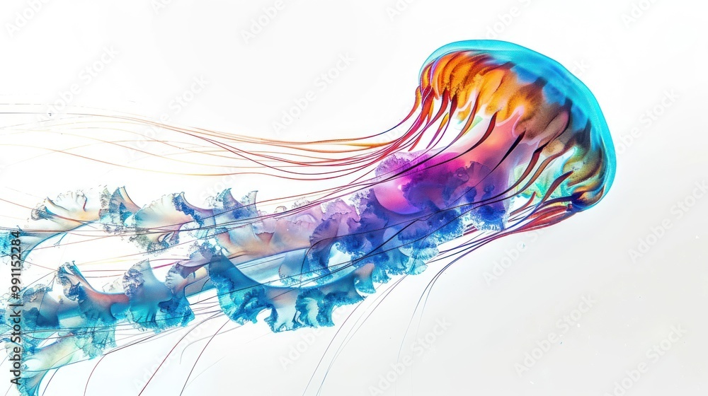 Obraz premium Vibrant Jellyfish in Underwater Realm