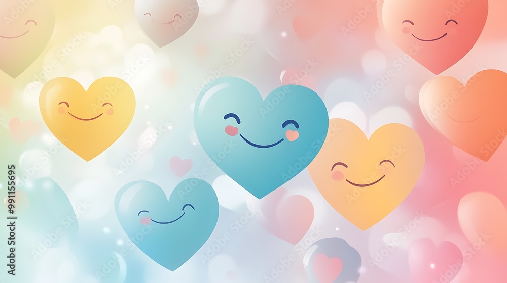 Pastel Background with Gentle Smiles Pastel Background with Gentle Smiles