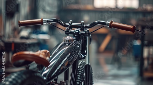 Black and Brown Custom Motorcycle