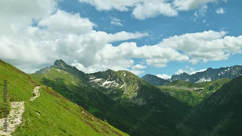Beautiful summer landscape in the Tatras. View from the top of the mountain. Beautiful summer landscape in the Tatras. View from the top of the mountain.