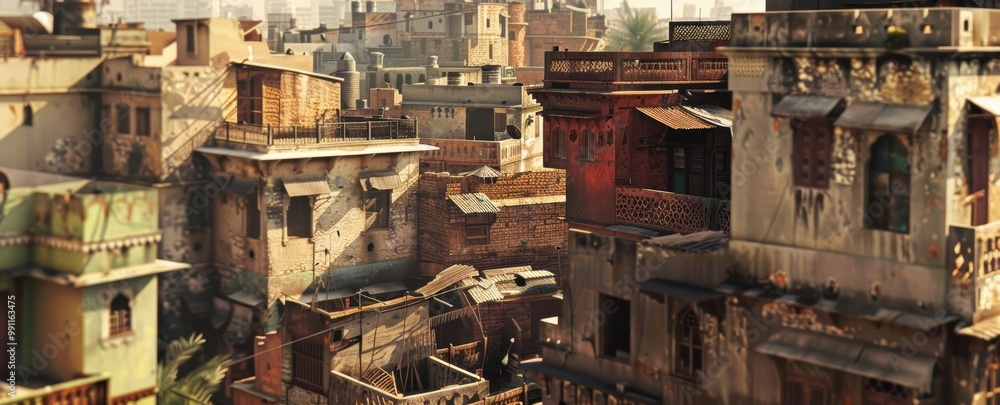 Aerial View of Buildings in a Dense Urban City in India Aerial View of Buildings in a Dense Urban City in India