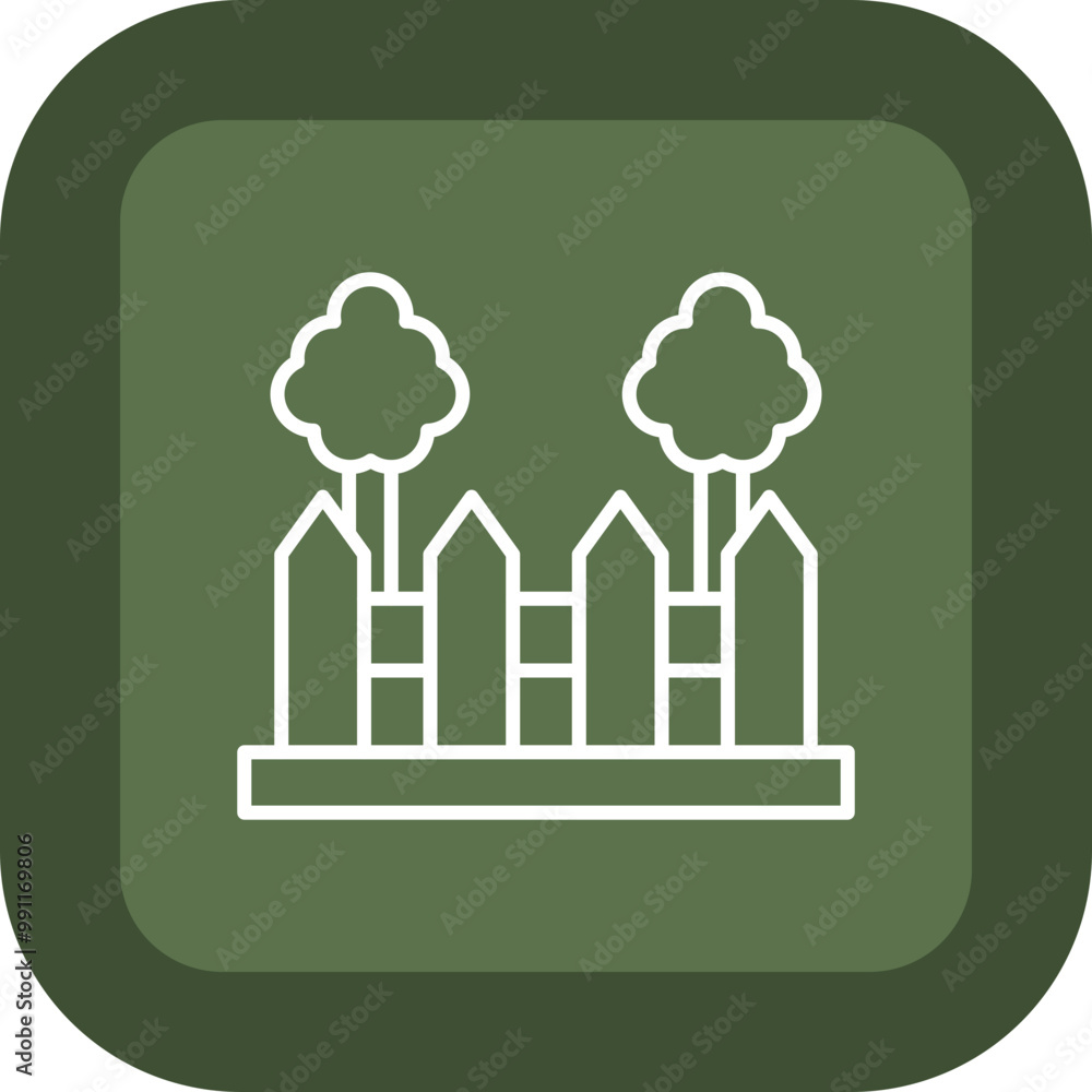 Garden Fence Vector Icon Design Garden Fence Vector Icon Design
