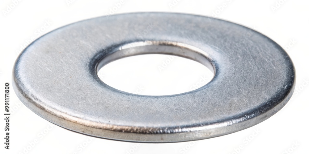 Washer M3 DIN9021 enlarged zinc isolated on white background Washer M3 DIN9021 enlarged zinc isolated on white background