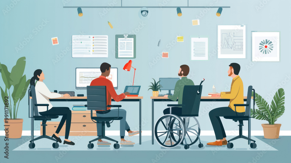 A company promoting remote work opportunities for disabled individuals, ensuring that digital tools and platforms are accessible to all employees. A company promoting remote work opportunities for disabled individuals, ensuring that digital tools and platforms are accessible to all employees.