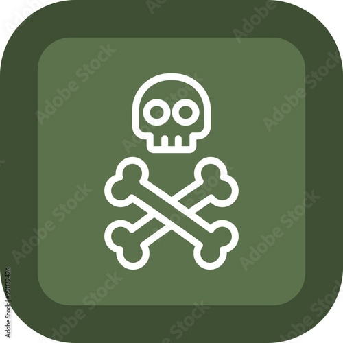 Skull And Bones Vector Icon Design