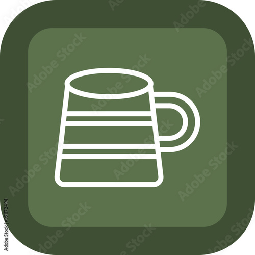 Wooden Mug Vector Icon Design