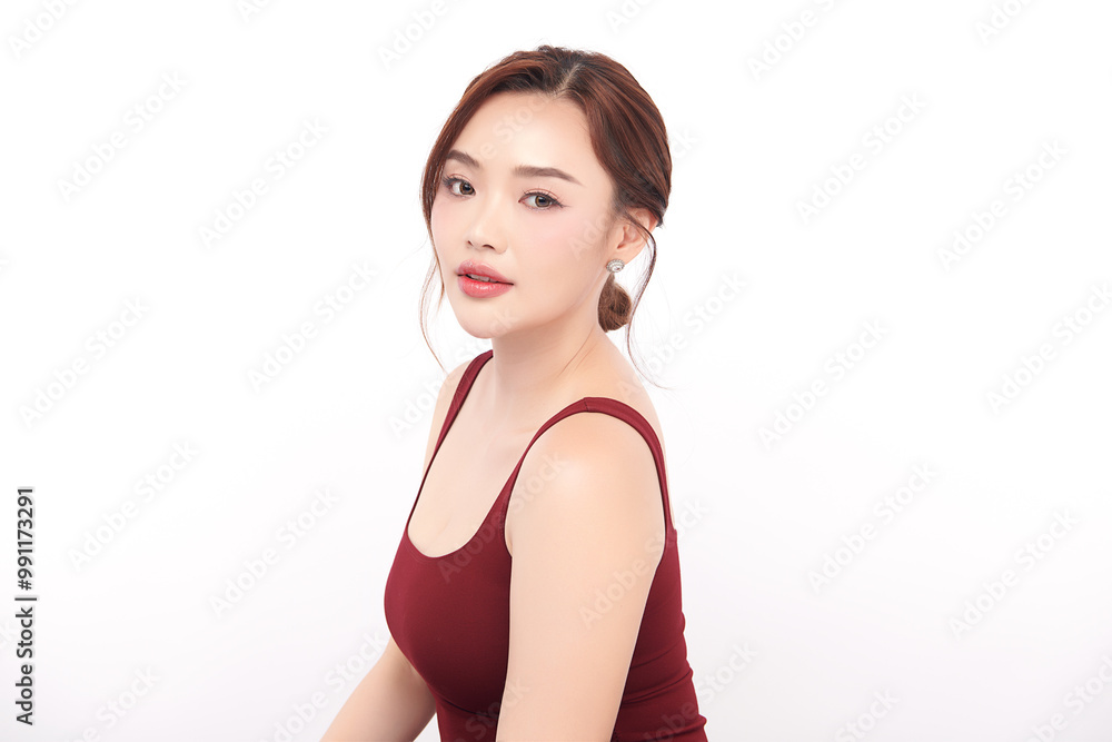 Beautiful young asian woman with clean fresh skin on white background, Face care, Facial treatment, Cosmetology, beauty and spa, Asian women portrait. Beautiful young asian woman with clean fresh skin on white background, Face care, Facial treatment, Cosmetology, beauty and spa, Asian women portrait.