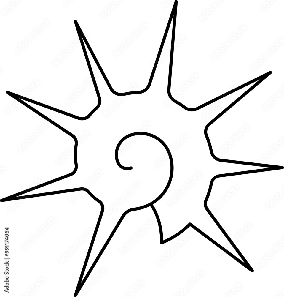 Star shell icon outline illustration vector Star shell icon outline illustration vector