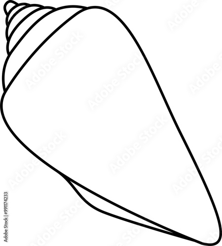 Cone shell icon outline illustration vector