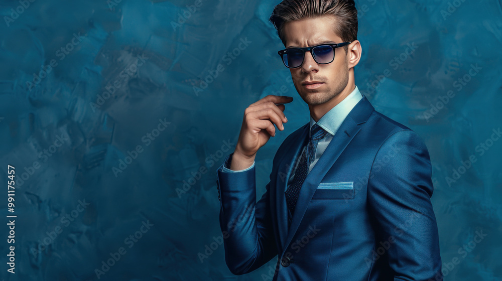 A man with suit jacket ,in a styles of a modern model outfit. A man with suit jacket ,in a styles of a modern model outfit.