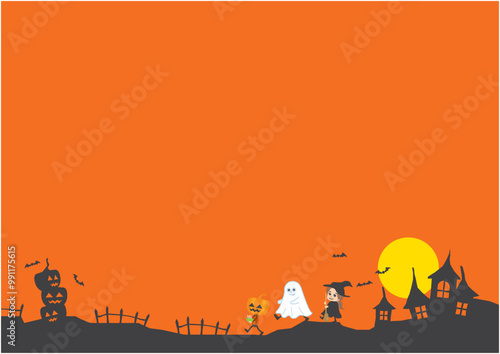 ハロウィンのコスプレをする子供のイメージ