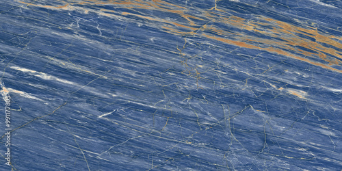 dark natural blue marble stone with golden veins slab vitrified high glossy texture marble R2