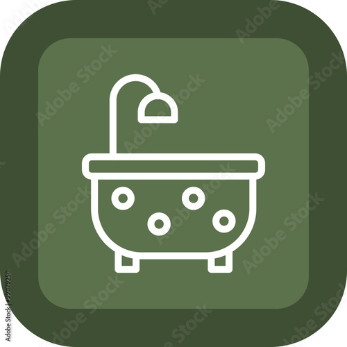 Bathtub Vector Icon Design