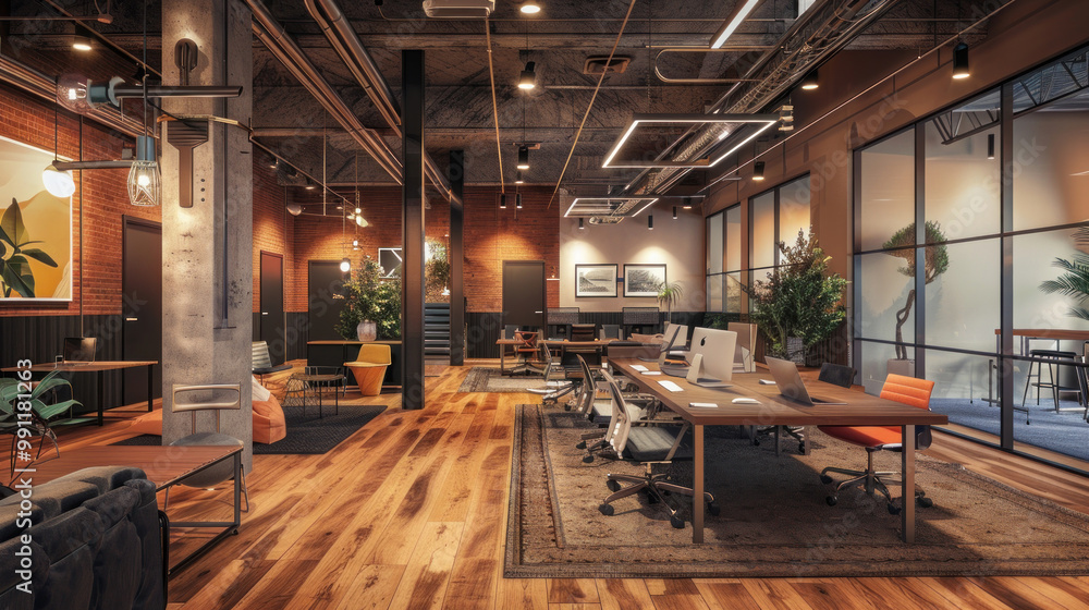 A coworking space where freelancers can rent desks or use communal tables, with access to shared office resources and networking events. A coworking space where freelancers can rent desks or use communal tables, with access to shared office resources and networking events.
