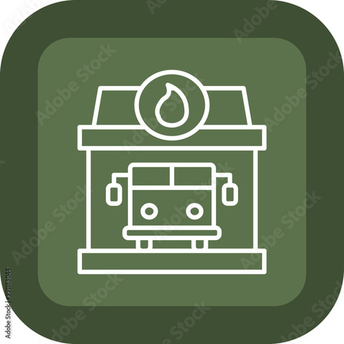 Fire Station Vector Icon Design