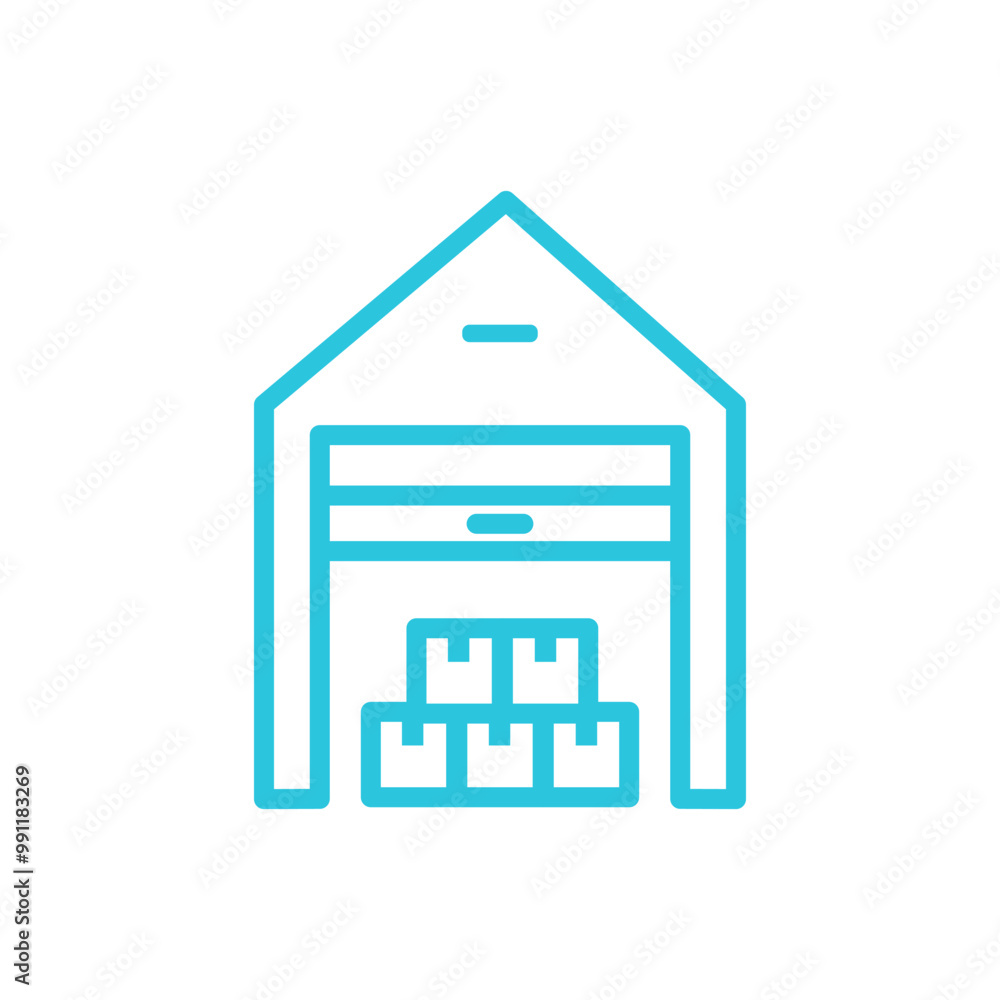 Warehouse icon. Isolated on white background. From blue icon set. Warehouse icon. Isolated on white background. From blue icon set.