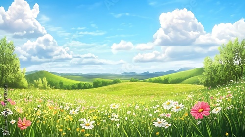 landscape with grass and sky