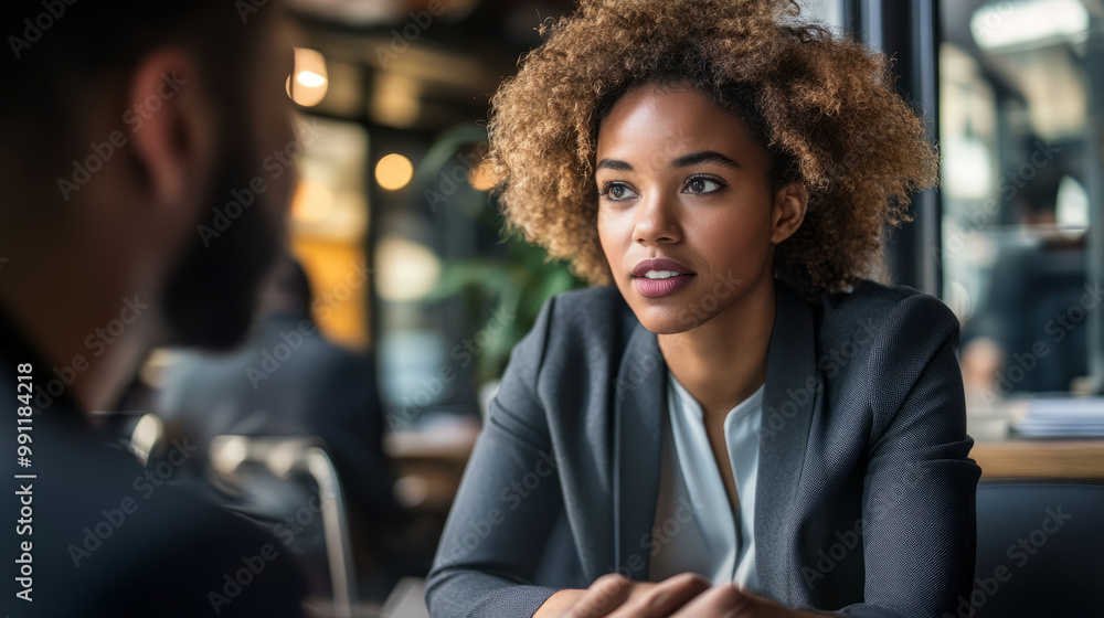 Obraz premium A negotiator using active listening skills, attentively focusing on the other partyâ€™s needs during a business meeting