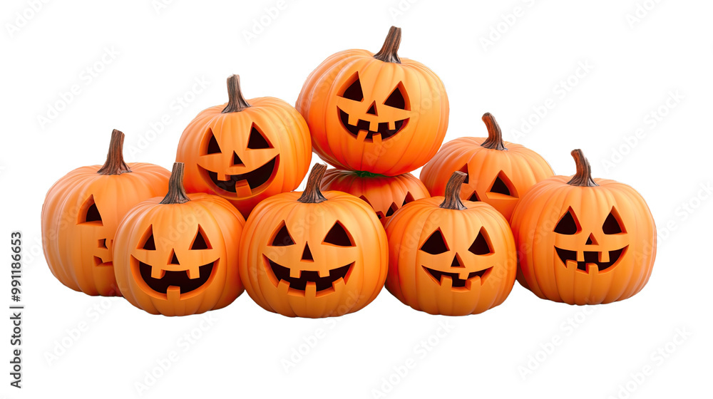 A spooky Halloween scene featuring a jack-o-lantern surrounded by pumpkins, capturing the festive spirit of autumn and celebration A spooky Halloween scene featuring a jack-o-lantern surrounded by pumpkins, capturing the festive spirit of autumn and celebration