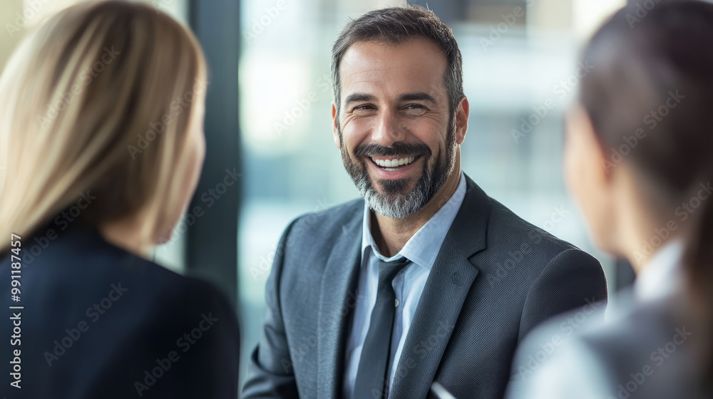 A sales team discussing strategy with clients through clear, results-oriented communication A sales team discussing strategy with clients through clear, results-oriented communication