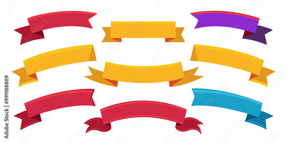 set of colorful ribbons set of colorful ribbons