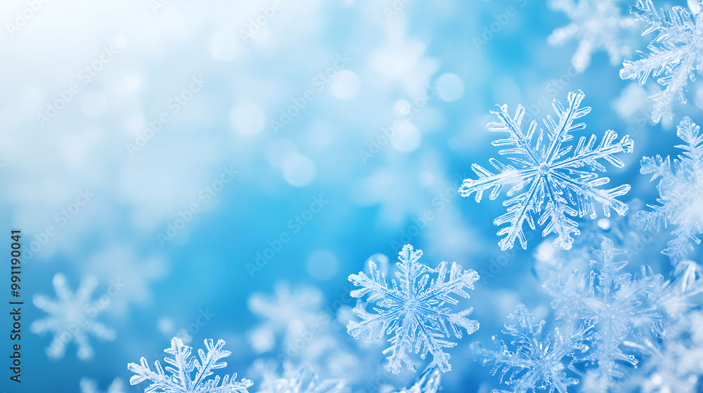 Minimalistic Christmas background with a gradient of icy blues and white snowflakes Minimalistic Christmas background with a gradient of icy blues and white snowflakes