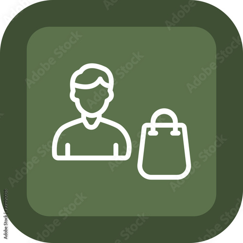 Man Shopping Icon Design