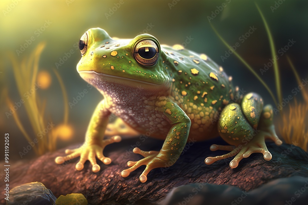 Fototapeta premium frog on the ground