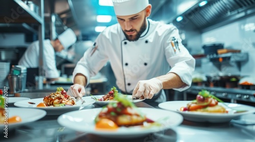 Chef Plating Delicious Food