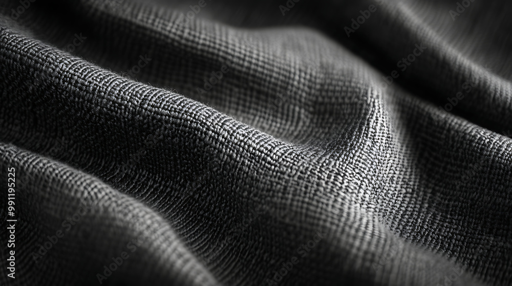 Black and white fabric texture with a woven pattern and subtle shadowing effects Black and white fabric texture with a woven pattern and subtle shadowing effects