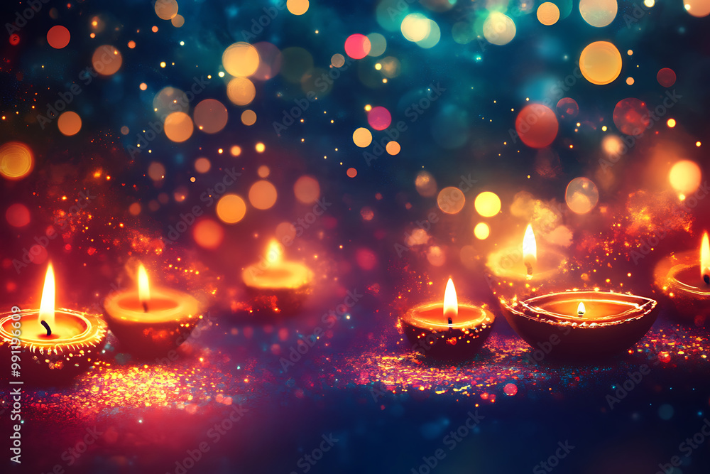 Glamorous Diwali background with shimmering gold patterns and sparkling lights Glamorous Diwali background with shimmering gold patterns and sparkling lights