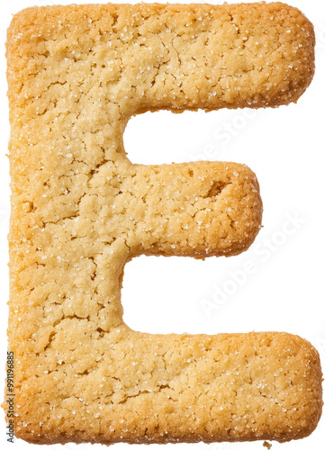 Alphabet made of cookie bread on transparent background.