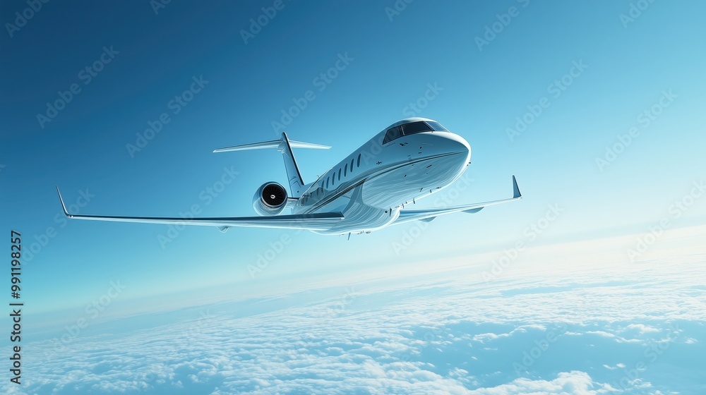 Naklejka premium Airplane flying in the sky