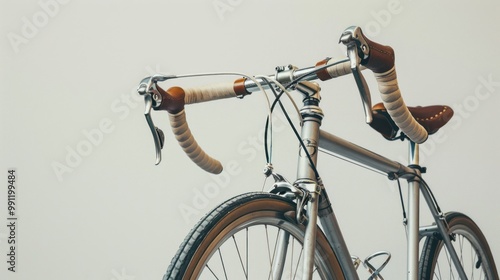 Vintage Bicycle with Brown Handlebars