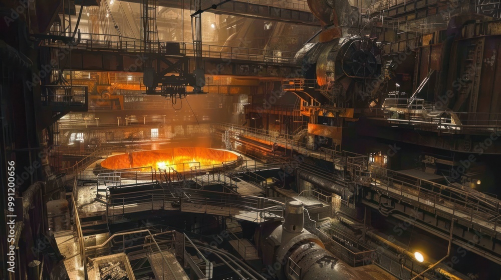 Molten Metal in a Steel Mill